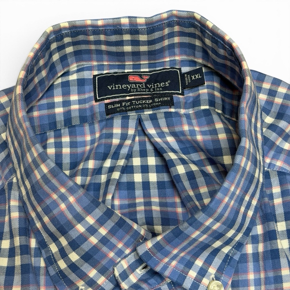 Vineyard Vines Men's SLIM FIT Tucker Shirt Button Down Cotton Lycra Blue XXL - Picture 3 of 13